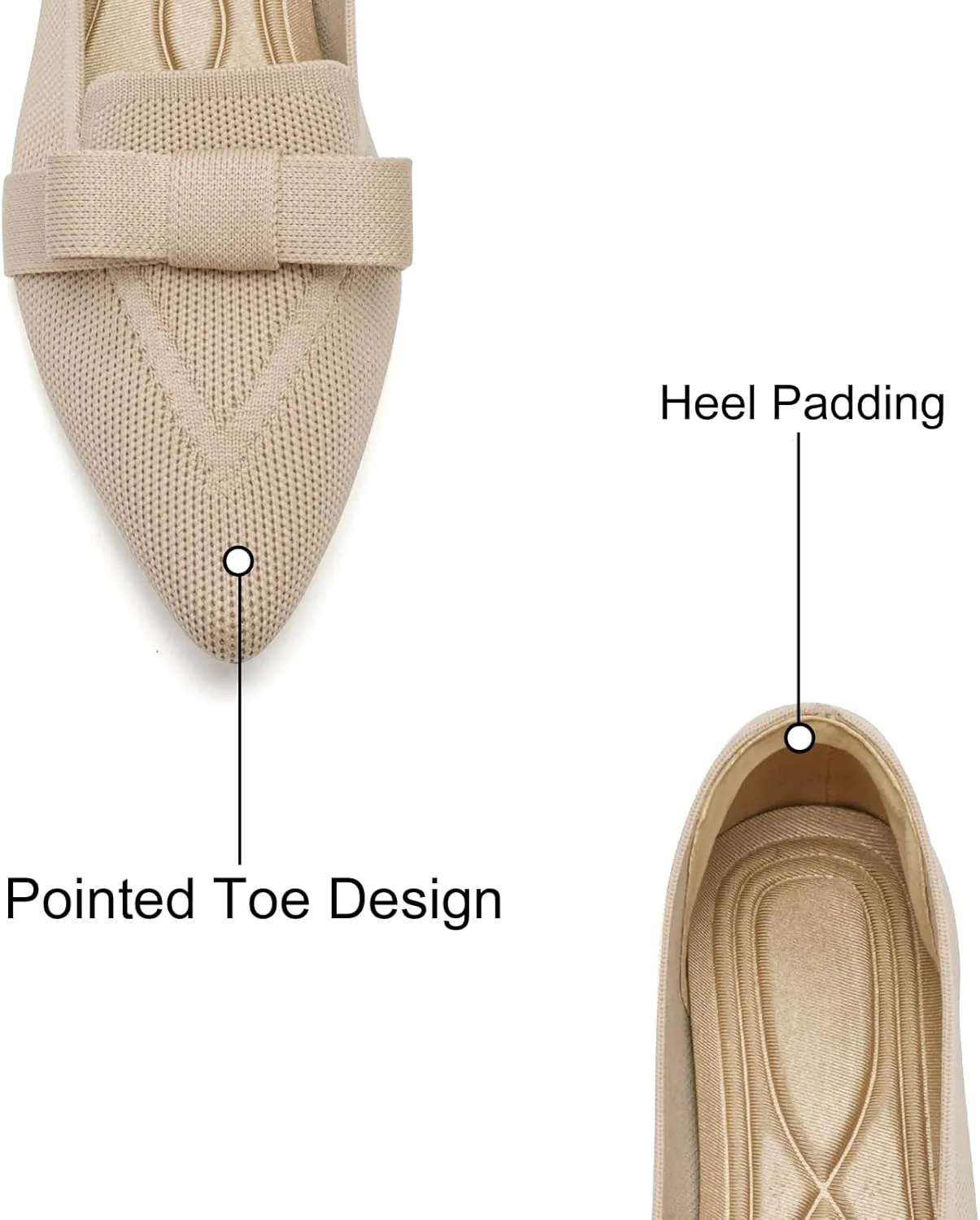 Flats for Women Pointed Toe Ballet Flats Shoes Mesh Breathable Comfortable Dressy Casual Slip On Ballerina Walking Flats