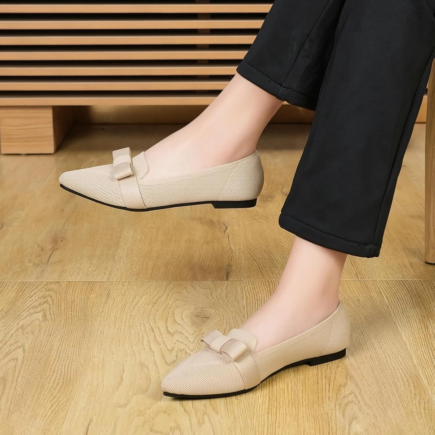 Flats for Women Pointed Toe Ballet Flats Shoes Mesh Breathable Comfortable Dressy Casual Slip On Ballerina Walking Flats