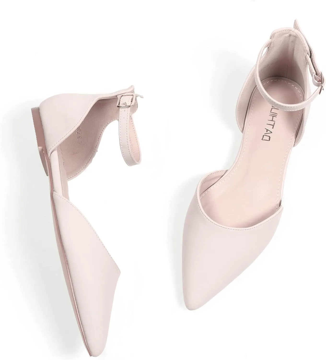 Flats for Women Pointed Toe Comfortable Ankle Strap Gold Nude Flats Silver Black Flats for Women Casual Dress Wedding Flats Shoes
