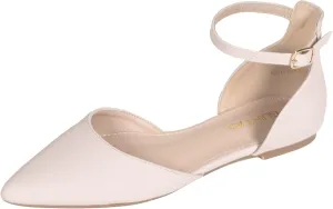 Flats for Women Pointed Toe Comfortable Ankle Strap Gold Nude Flats Silver Black Flats for Women Casual Dress Wedding Flats Shoes