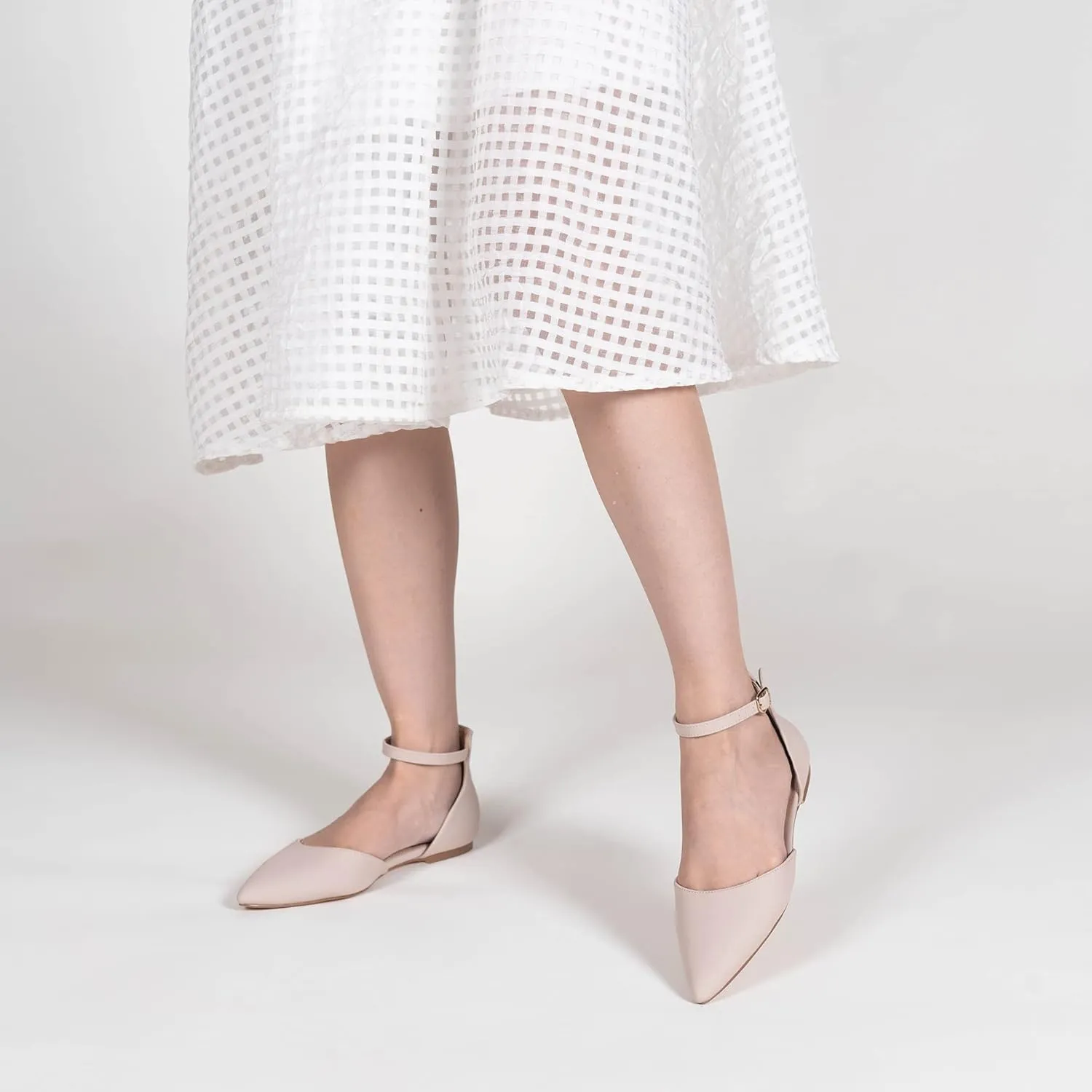 Flats for Women Pointed Toe Comfortable Ankle Strap Gold Nude Flats Silver Black Flats for Women Casual Dress Wedding Flats Shoes
