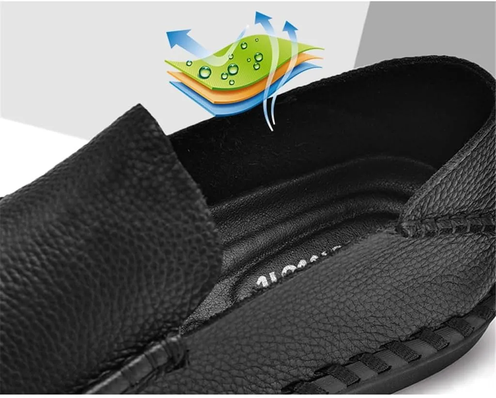 FMURY Spring Comfortable Casual Leather Shoes Men Shoes Men Flats Breathable Driving Shoes Men Moccasins(13 Code)