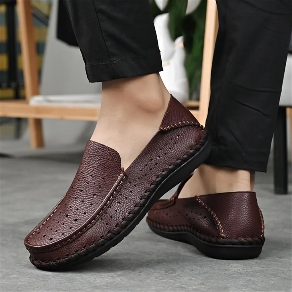 FMURY Spring Comfortable Casual Leather Shoes Men Shoes Men Flats Breathable Driving Shoes Men Moccasins(7.5 Code)