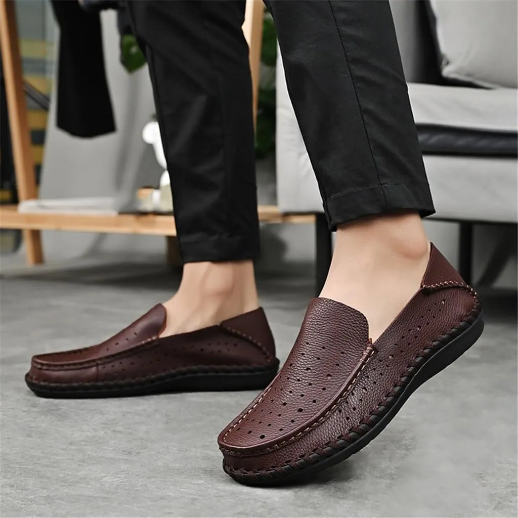 FMURY Spring Comfortable Casual Leather Shoes Men Shoes Men Flats Breathable Driving Shoes Men Moccasins(7.5 Code)