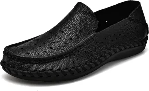 FMURY Spring Comfortable Casual Leather Shoes Men Shoes Men Flats Breathable Driving Shoes Men Moccasins(9.5 Code)