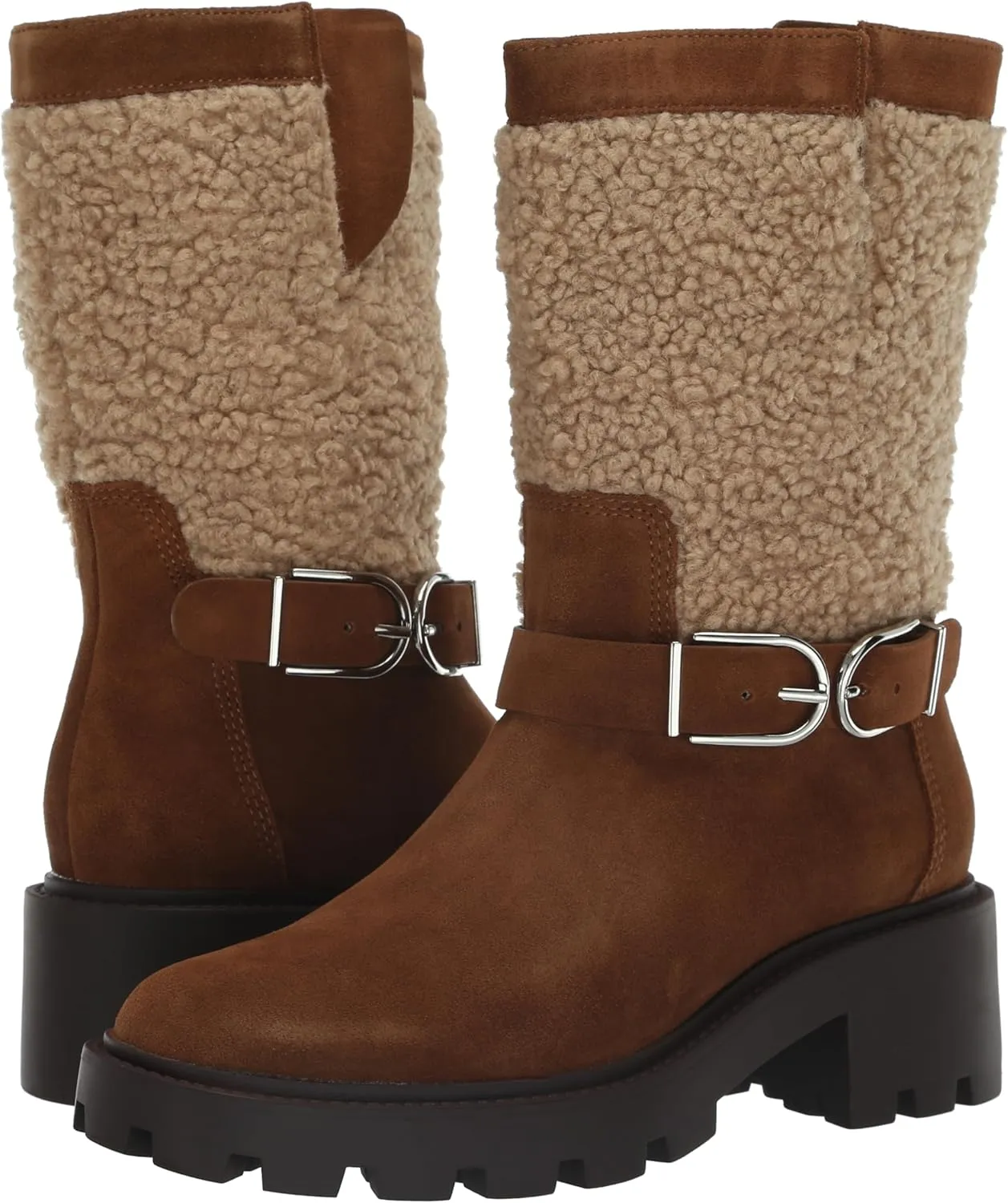 Franco Sarto Women's Elle Mid Shaft Lug Sole Boot Calf