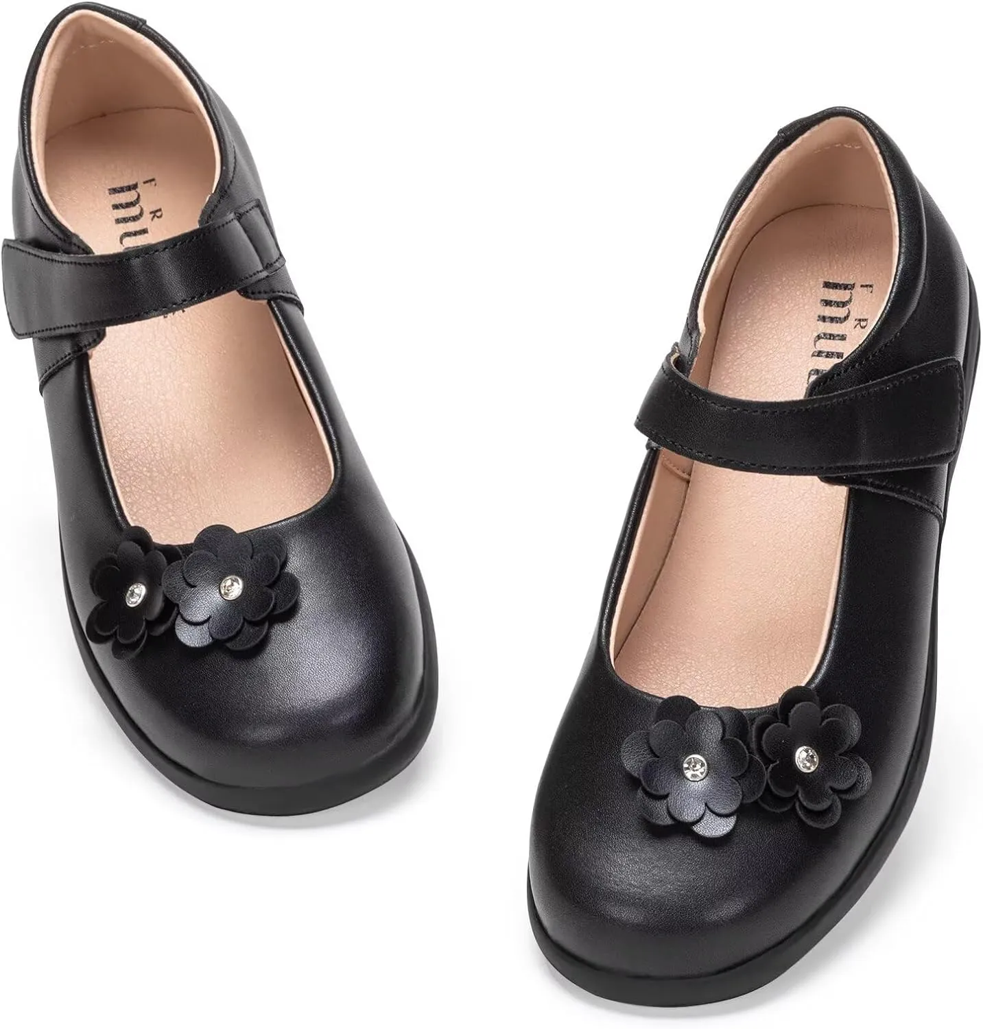 Frank Mully Girls School Shoes Mary Jane Flats Slip-On Uniform Dress Flats for Girl Toddler/Little Kid/Big Kid