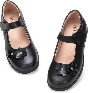 Frank Mully Girls School Shoes Mary Jane Flats Slip-On Uniform Dress Flats for Girl Toddler/Little Kid/Big Kid