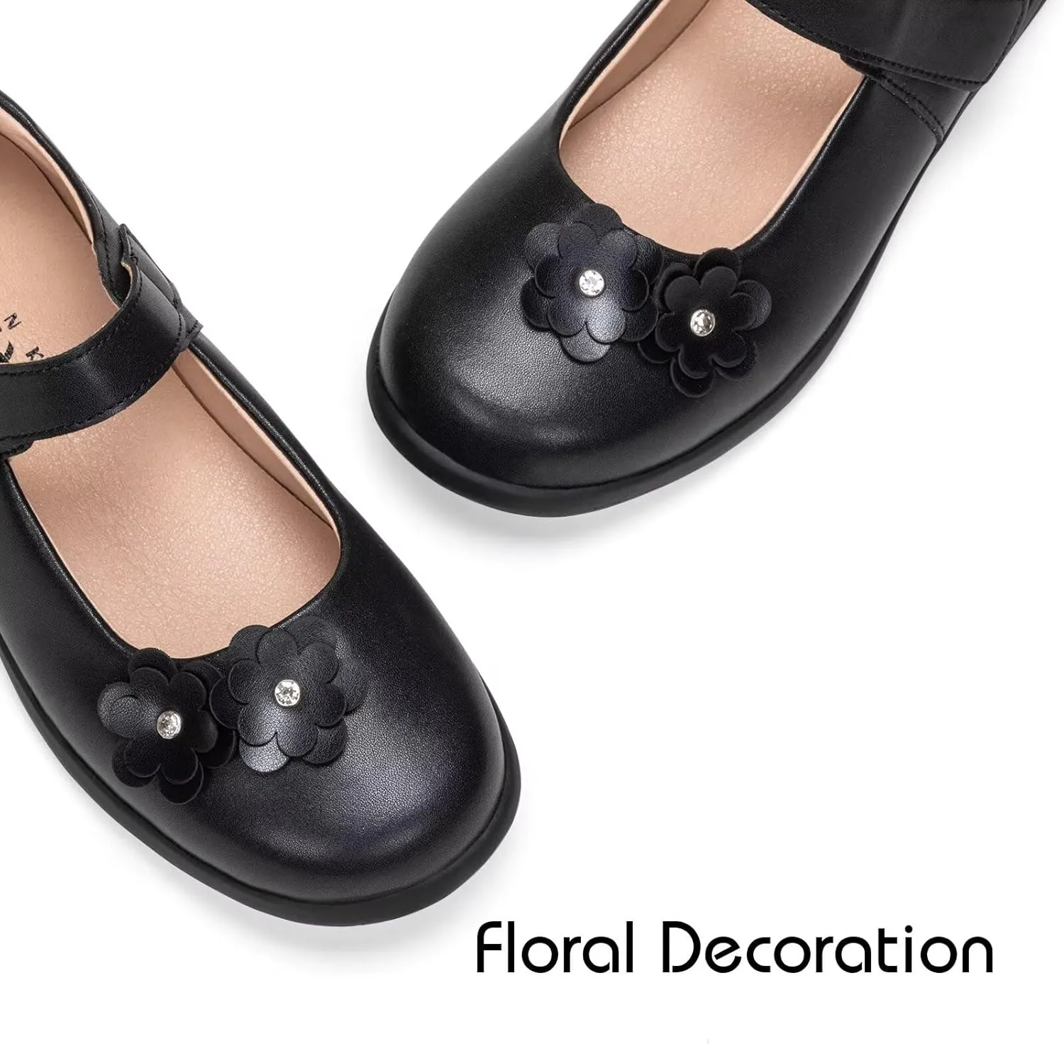 Frank Mully Girls School Shoes Mary Jane Flats Slip-On Uniform Dress Flats for Girl Toddler/Little Kid/Big Kid