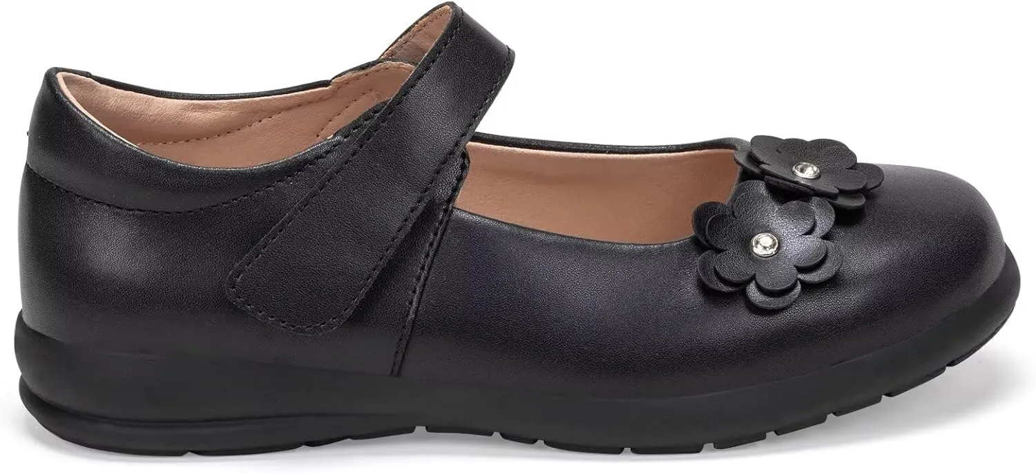 Frank Mully Girls School Shoes Mary Jane Flats Slip-On Uniform Dress Flats for Girl Toddler/Little Kid/Big Kid