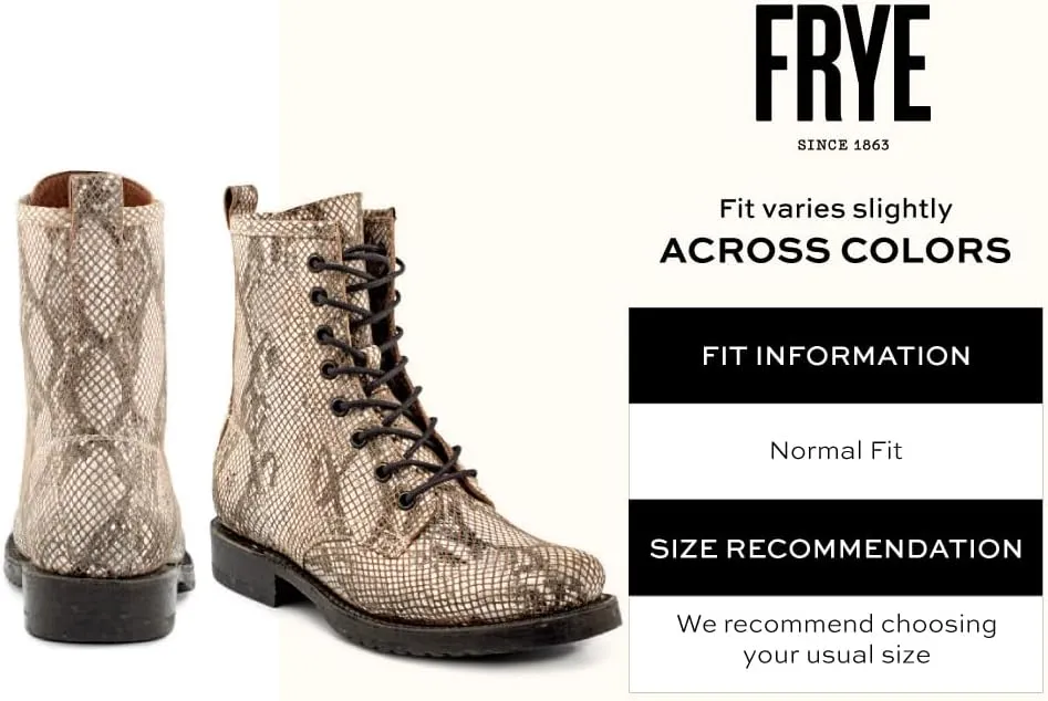 Frye Veronica Women’s Combat Boots Crafted from Hand-Burnished Vintage Italian Leather with Genuine Stitch-Down Welt Construction and Leather Lining – 6 ¾” Shaft Height