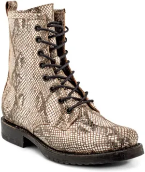 Frye Veronica Women’s Combat Boots Crafted from Hand-Burnished Vintage Italian Leather with Genuine Stitch-Down Welt Construction and Leather Lining – 6 ¾” Shaft Height
