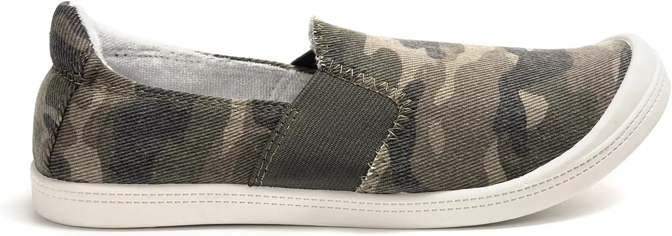 FUNKYMONKEY Shoes for Women, Comfort Low Top Canvas Slip On Sneakers Classic Casual Walking Shoes