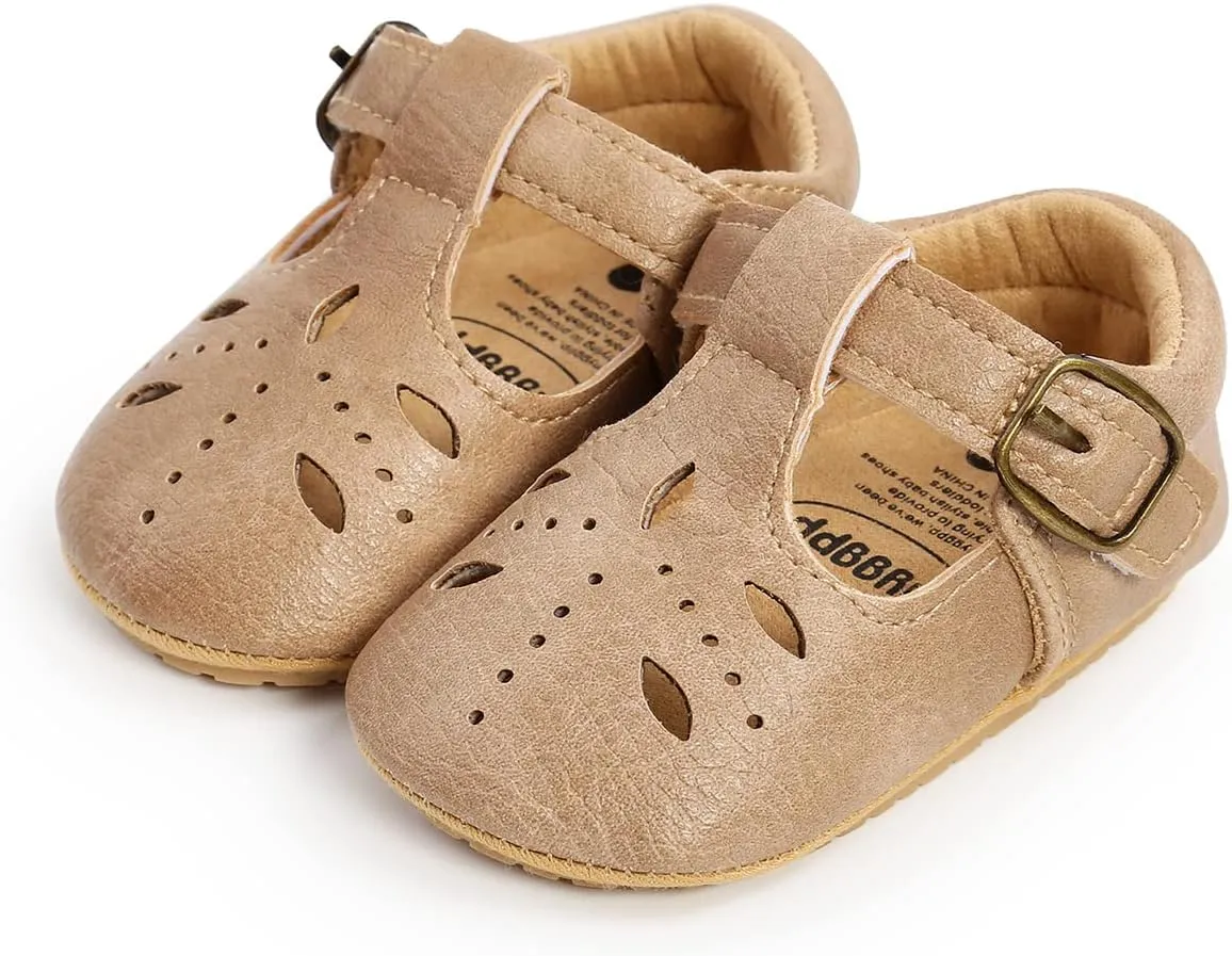 GAISUMMI Baby Girls Shoes Infant Hollowed Style Mary Jane Flats Non-Slip Soft Sole Sandals Toddler First Walkers