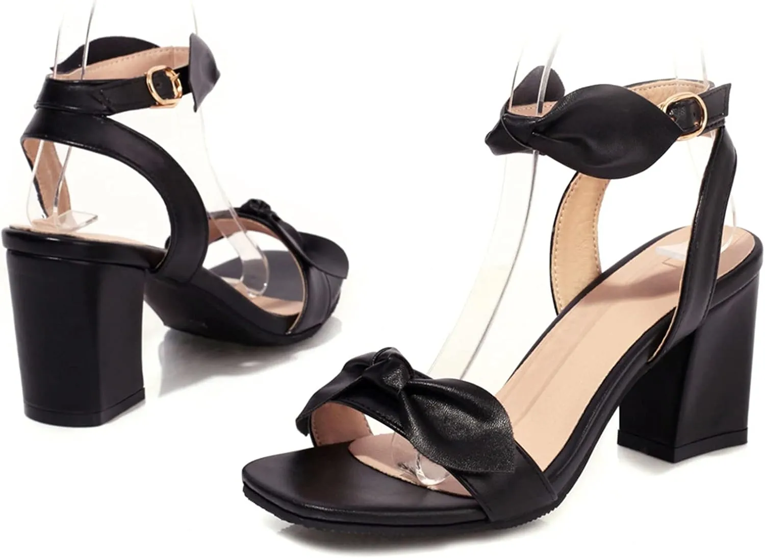 Gicoiz Ladies Wedding Open Toe Block Heels Sandals