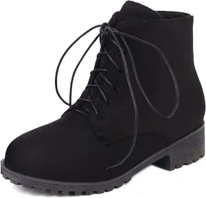 Gicoiz Women Round Toe Classic Combat Chukka Ankle Boots