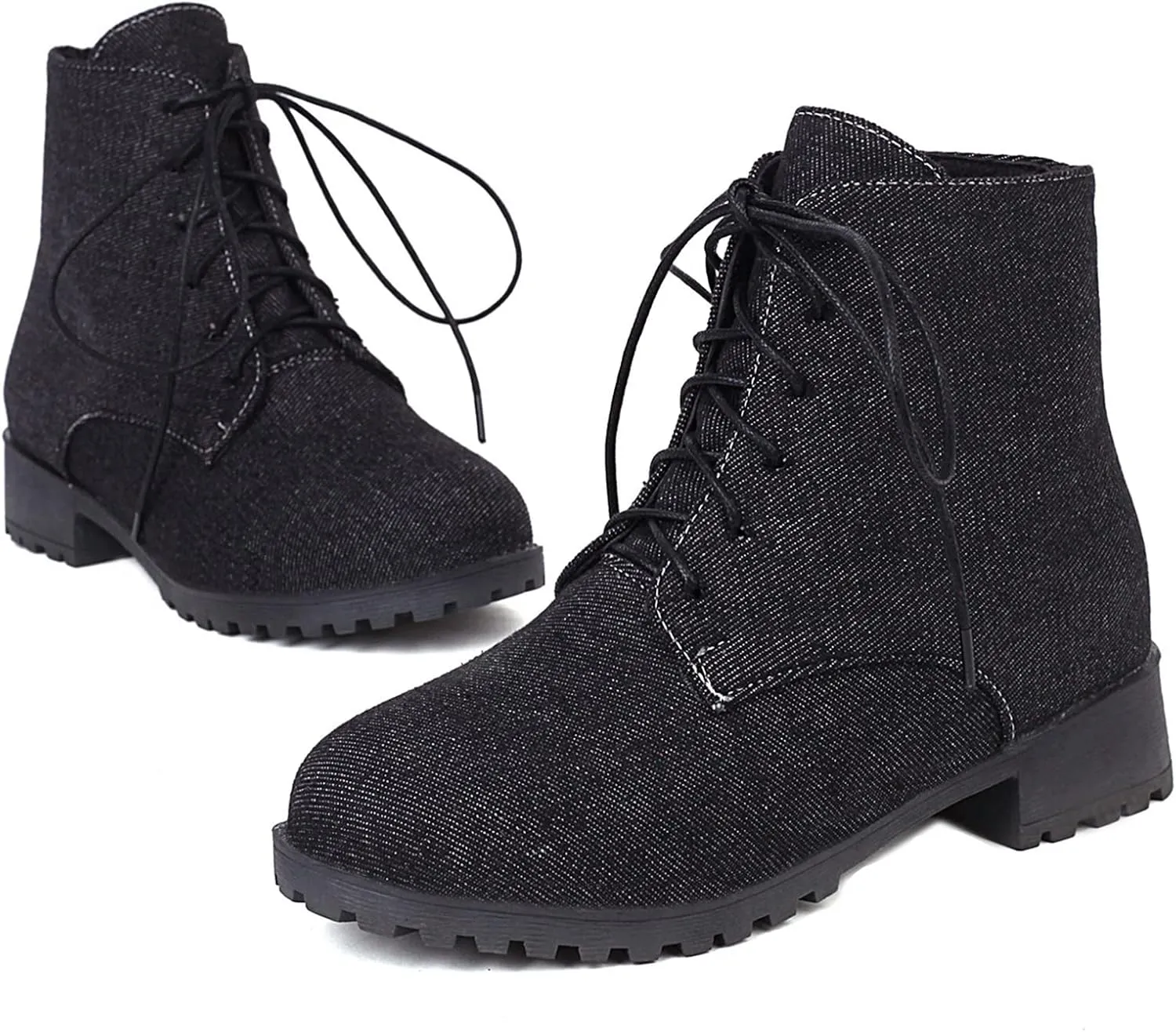 Gicoiz Women Round Toe Classic Combat Chukka Ankle Boots