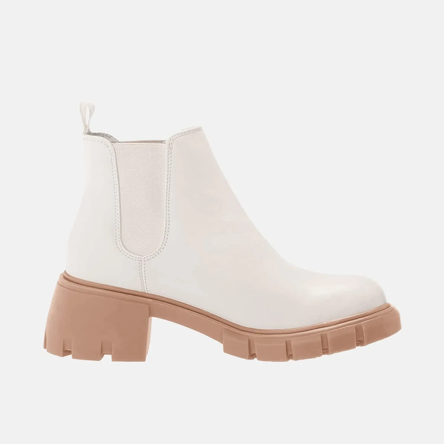 gihubafuil Women’s Chelsea Boots Fashion Platform Chunky Block Heels Slip On Combat Ankle Booties