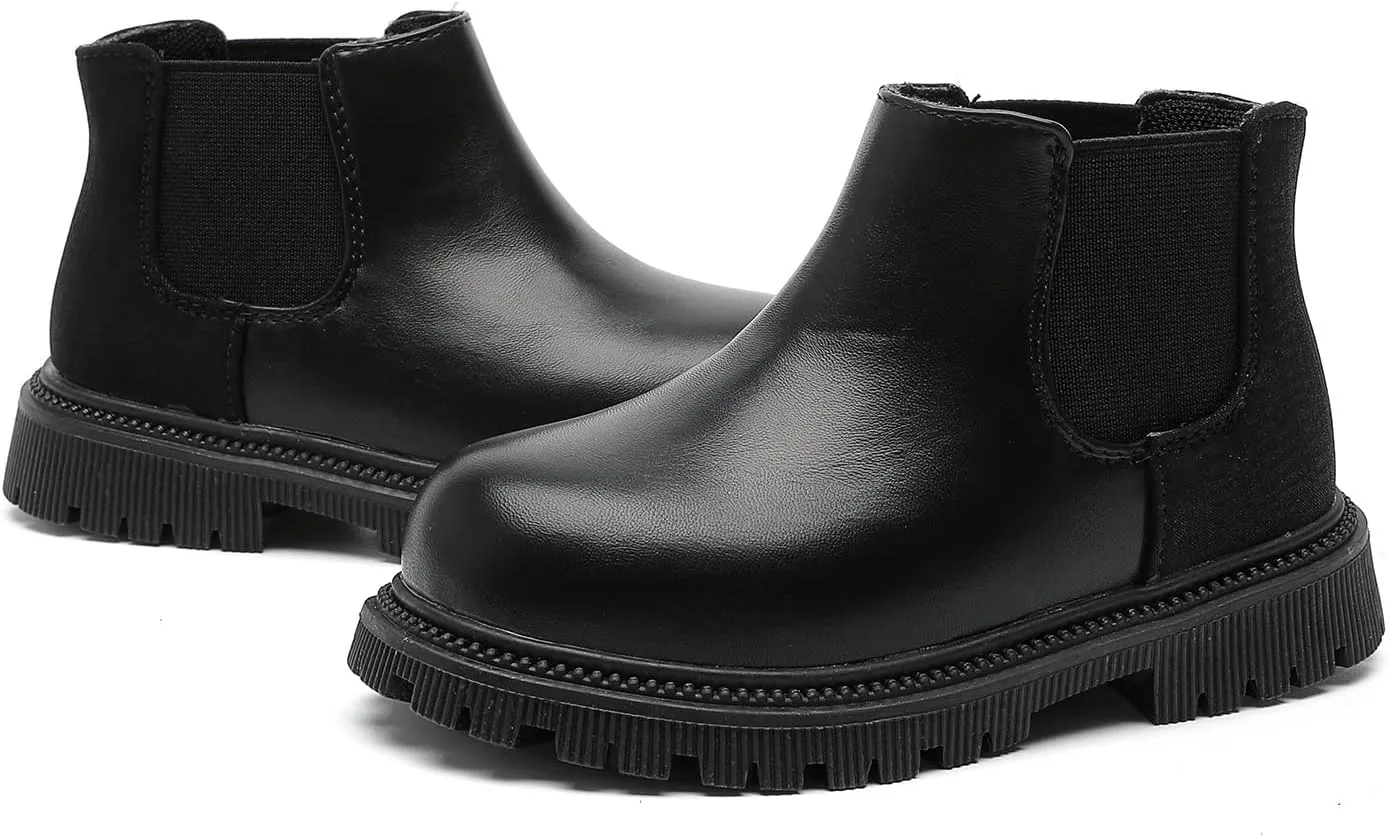 Girls Ankle Boots Chelsea Boots Fashion Side Zipper Boots Lace Up Waterproof Combat Shoes for Toddler/Little Kid