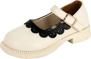 Girls Closed Toe Mary Jane School Uniform Shoes Toddler Flower Girl Dress Shoes Low Heels for Party Dress Shoes Girls