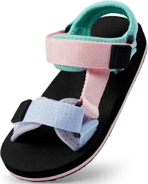 Girls Kids Summer Sandals Slides Open Toe Beach Adjustable Straps Athletic Outdoor Shoes