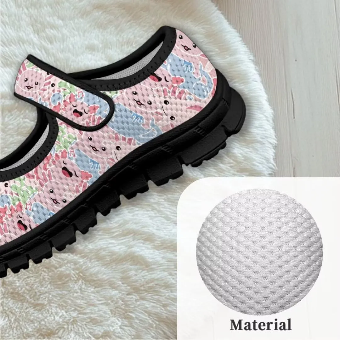 Girl's Mary Jane Shoes Cute Animal Print Lightweight Casual Shoes for Back to School Camping