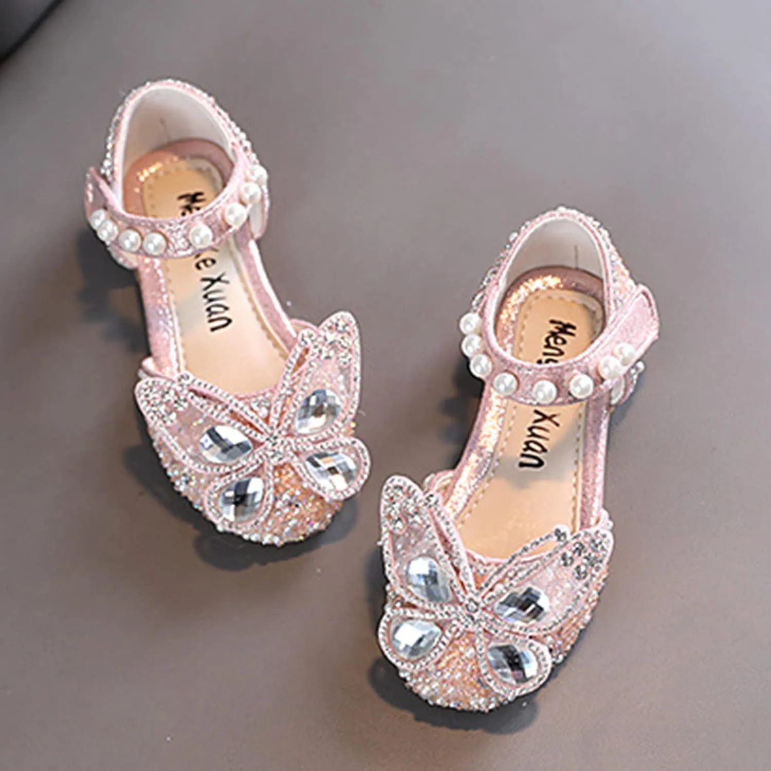 Girls Sandals, Open Toe Cute Butterfly Princess Girls Flat, Sparkly Summer Dress Shoes Sandals for Cheer Shoes Girls