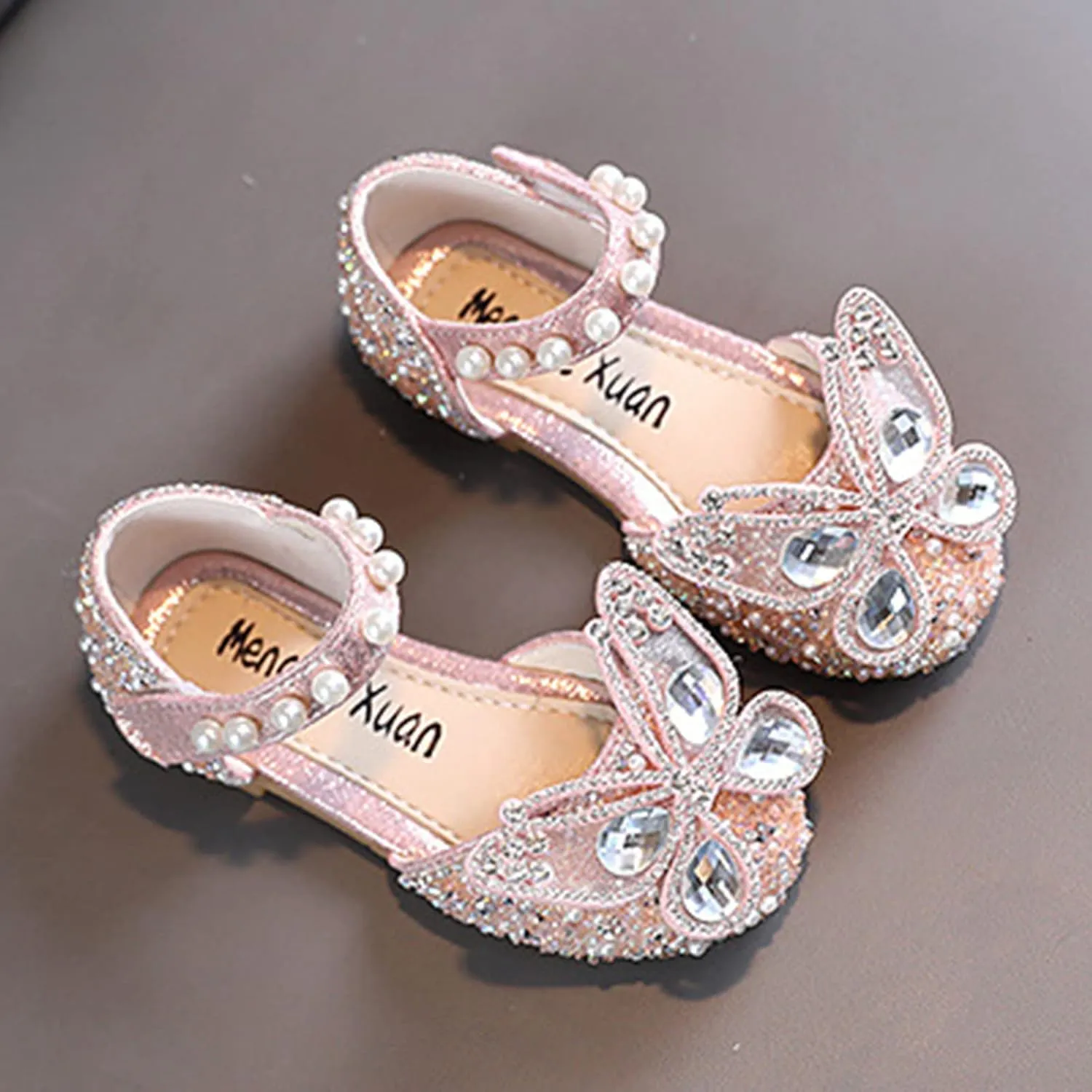 Girls Sandals, Open Toe Cute Butterfly Princess Girls Flat, Sparkly Summer Dress Shoes Sandals for Cheer Shoes Girls