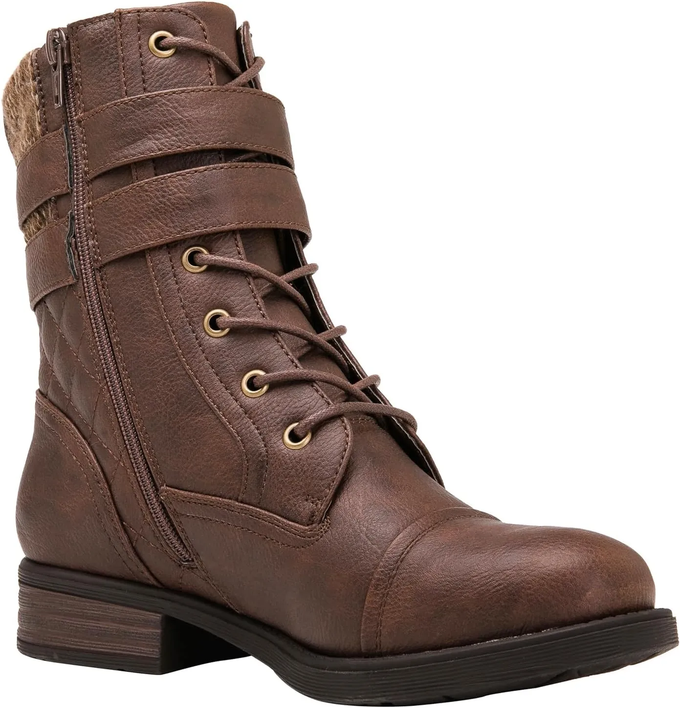 GLOBALWIN 1903 Women's Fashion Low Heels Lace Up Ankle Boots Combat Boots For Women