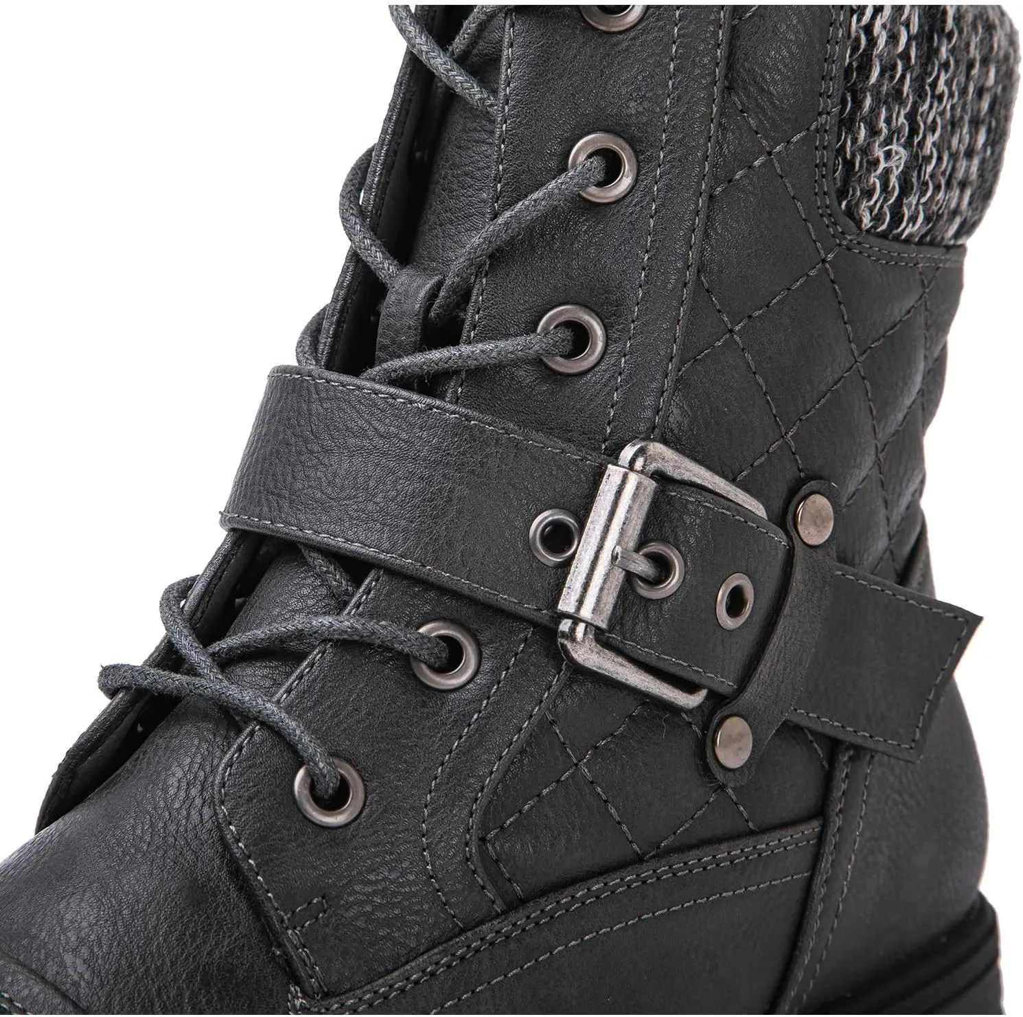 GLOBALWIN Women's Ankle Booties Fashion Combat Boots