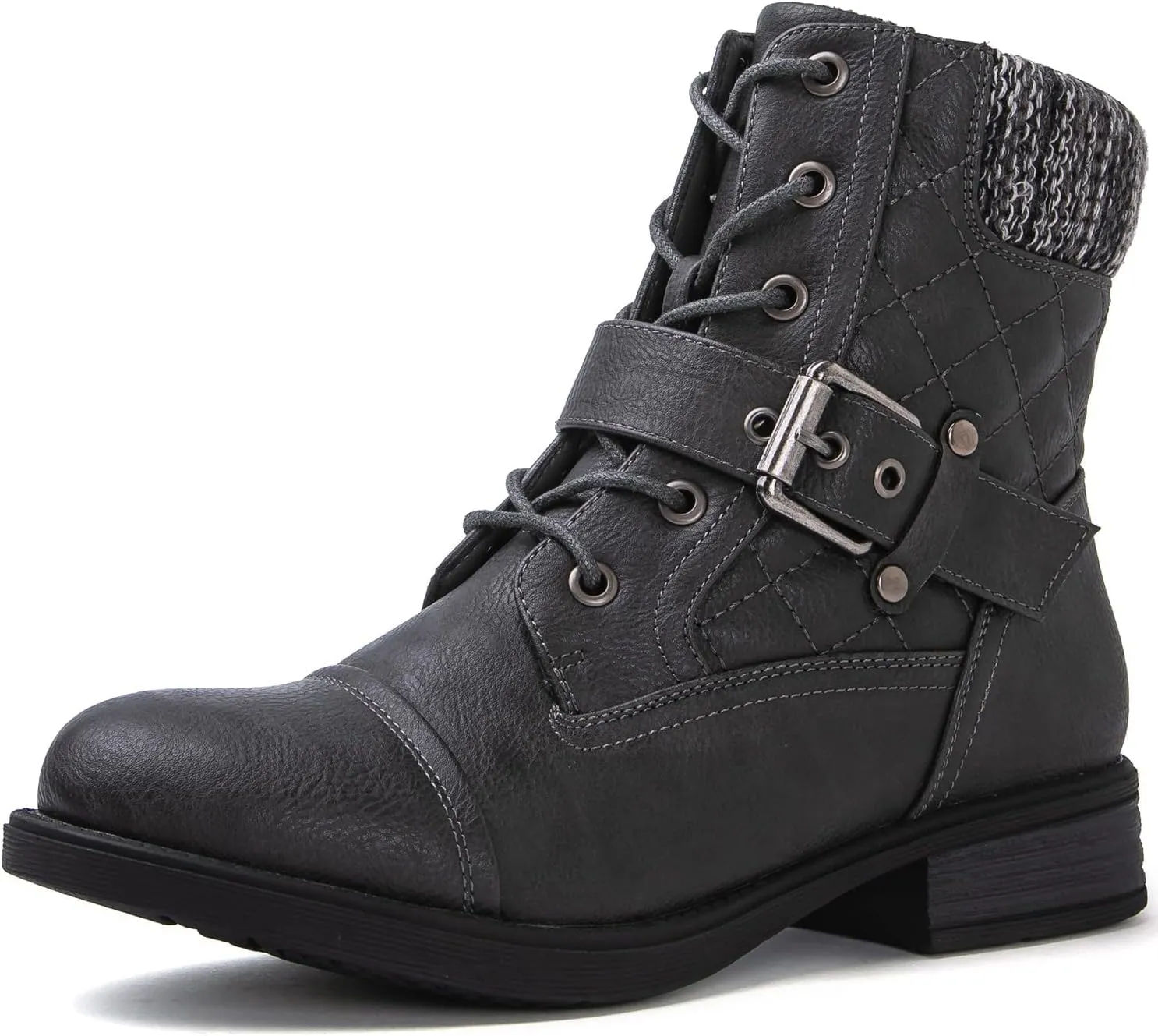 GLOBALWIN Women's Ankle Booties Fashion Combat Boots