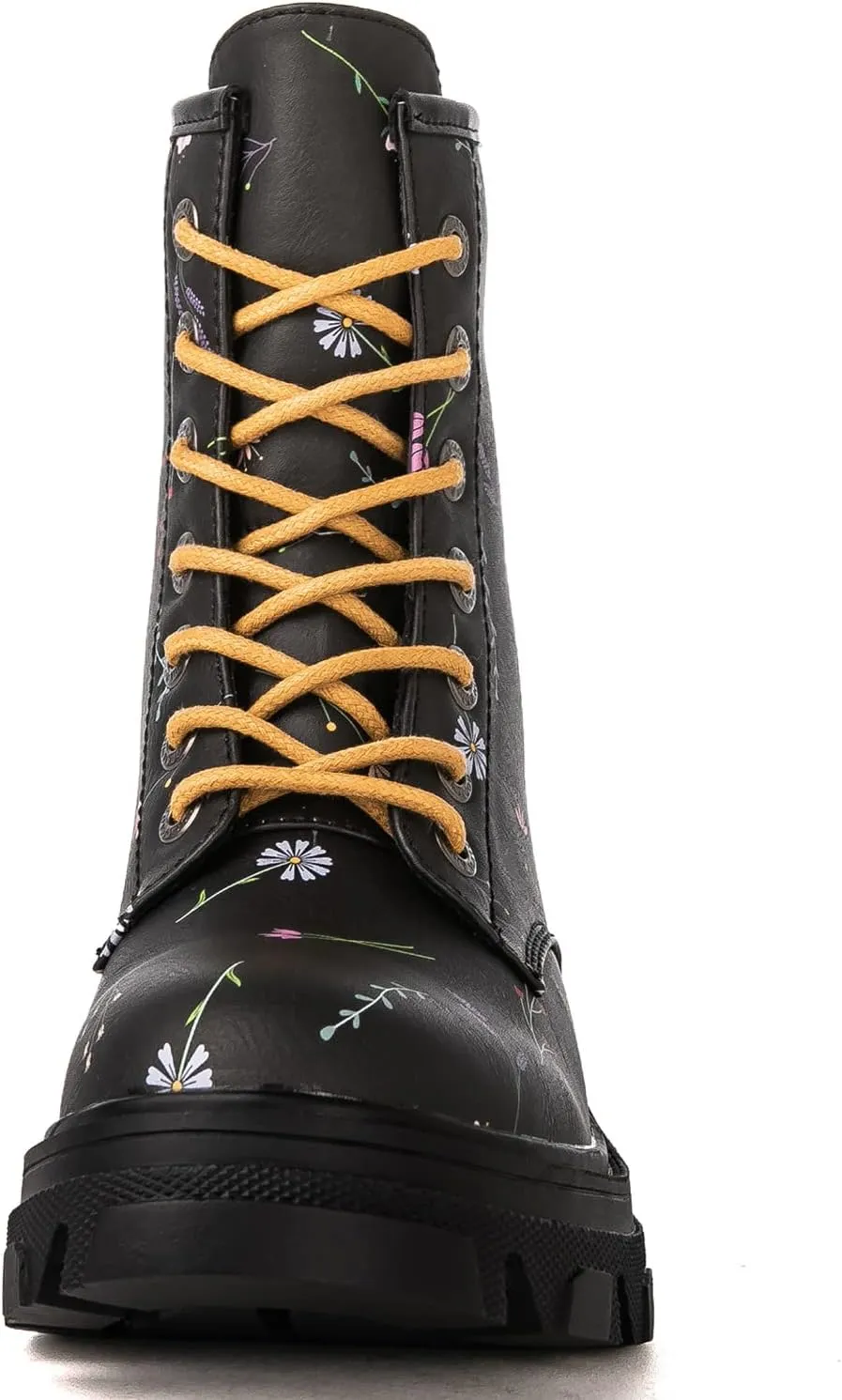 GLOBALWIN Women's Combat Boots Lace Up Ankle Booties For Women Low Heel