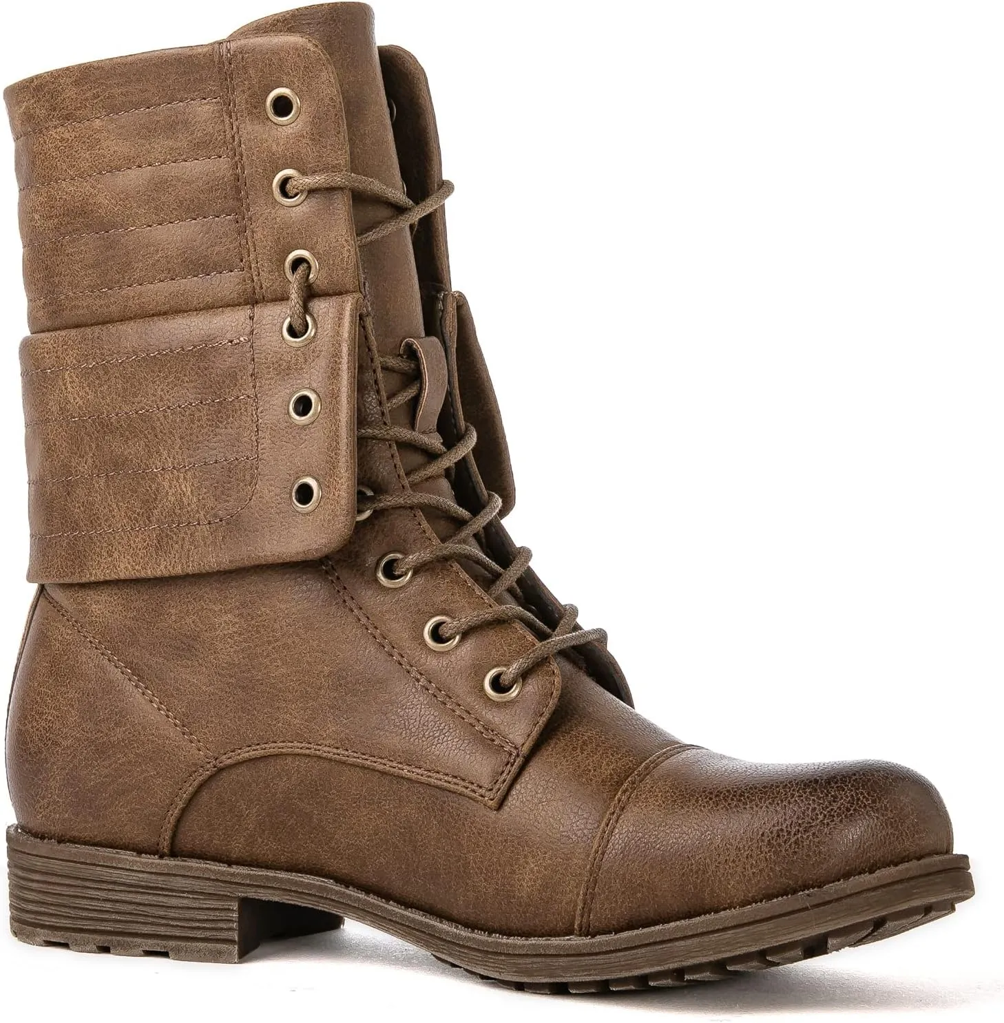 GLOBALWIN Women's Fashion Low Heels Lace Up Ankle Boots