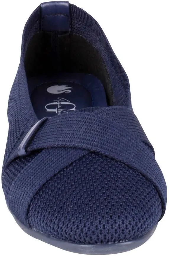 Gloria Vanderbilt Women's Ballet Flat, Comfortable Round Toe Cross-strap Design Dressy Work Flats Shoes for Women