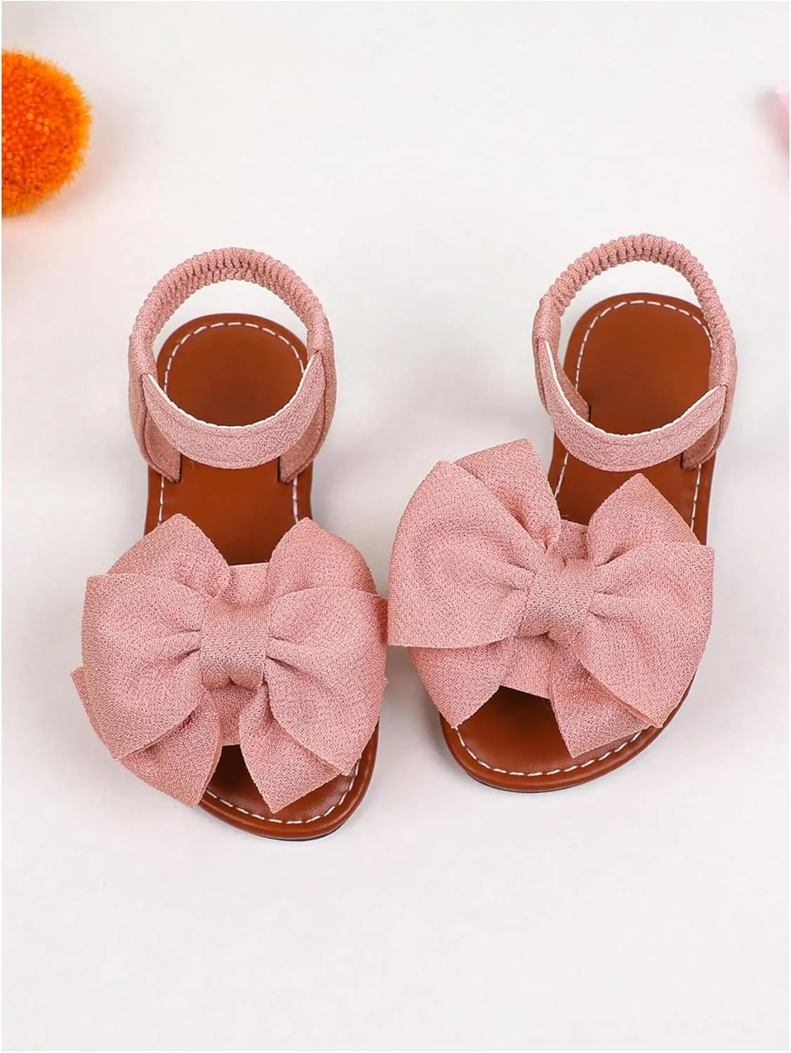 GORGLITTER Girl's Sandals Dressy Bow Ankle Strap Sandal Open Toe Slides Flats Summer Cute Vacation Sandals