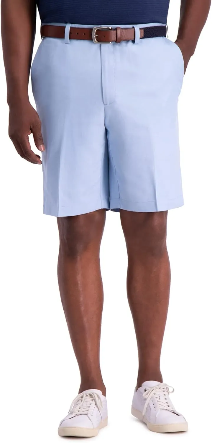 Haggar Men's Cool 18 Pro Straight Fit Flat Front 4-Way Stretch Expandable Waist Short