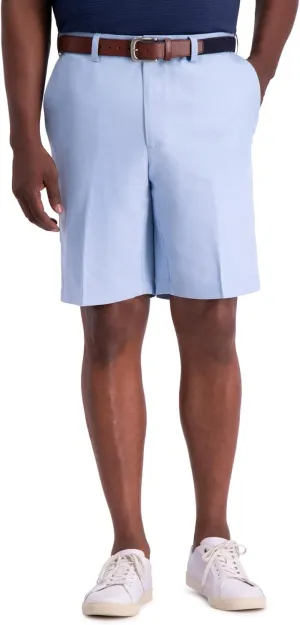 Haggar Men's Cool 18 Pro Straight Fit Flat Front 4-Way Stretch Expandable Waist Short
