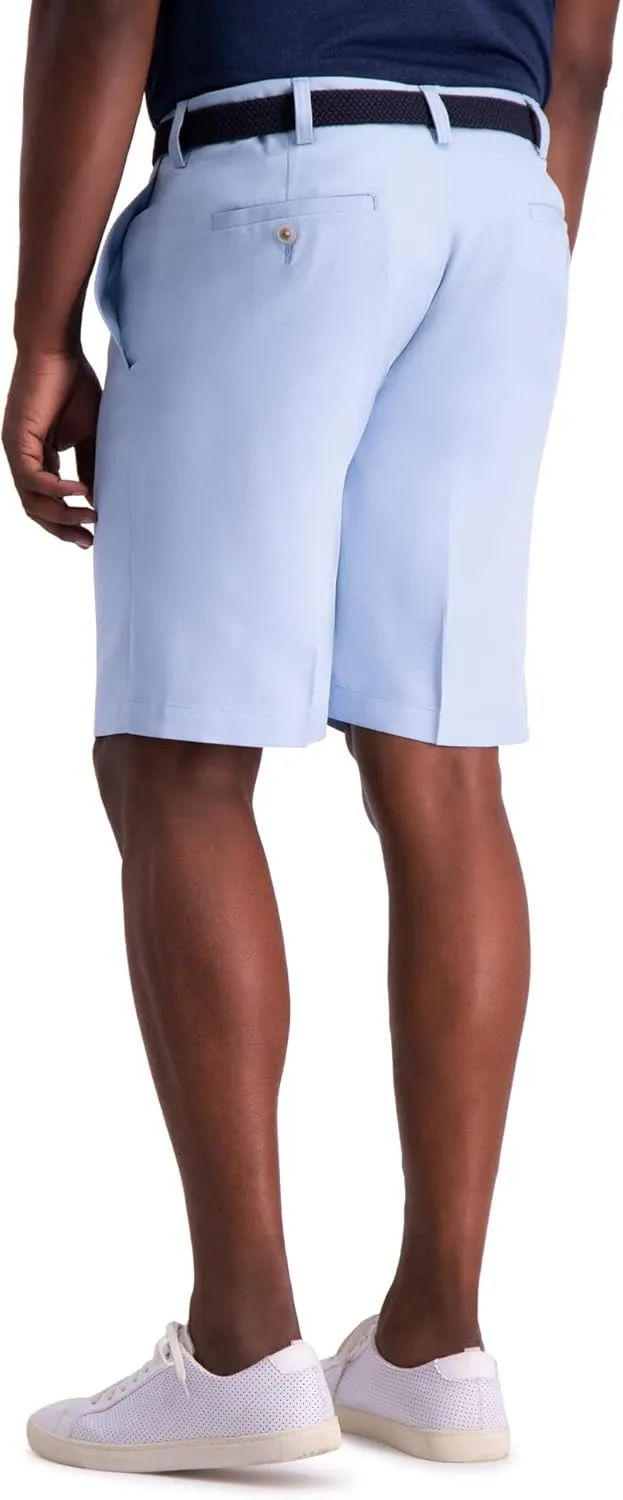 Haggar Men's Cool 18 Pro Straight Fit Flat Front 4-Way Stretch Expandable Waist Short