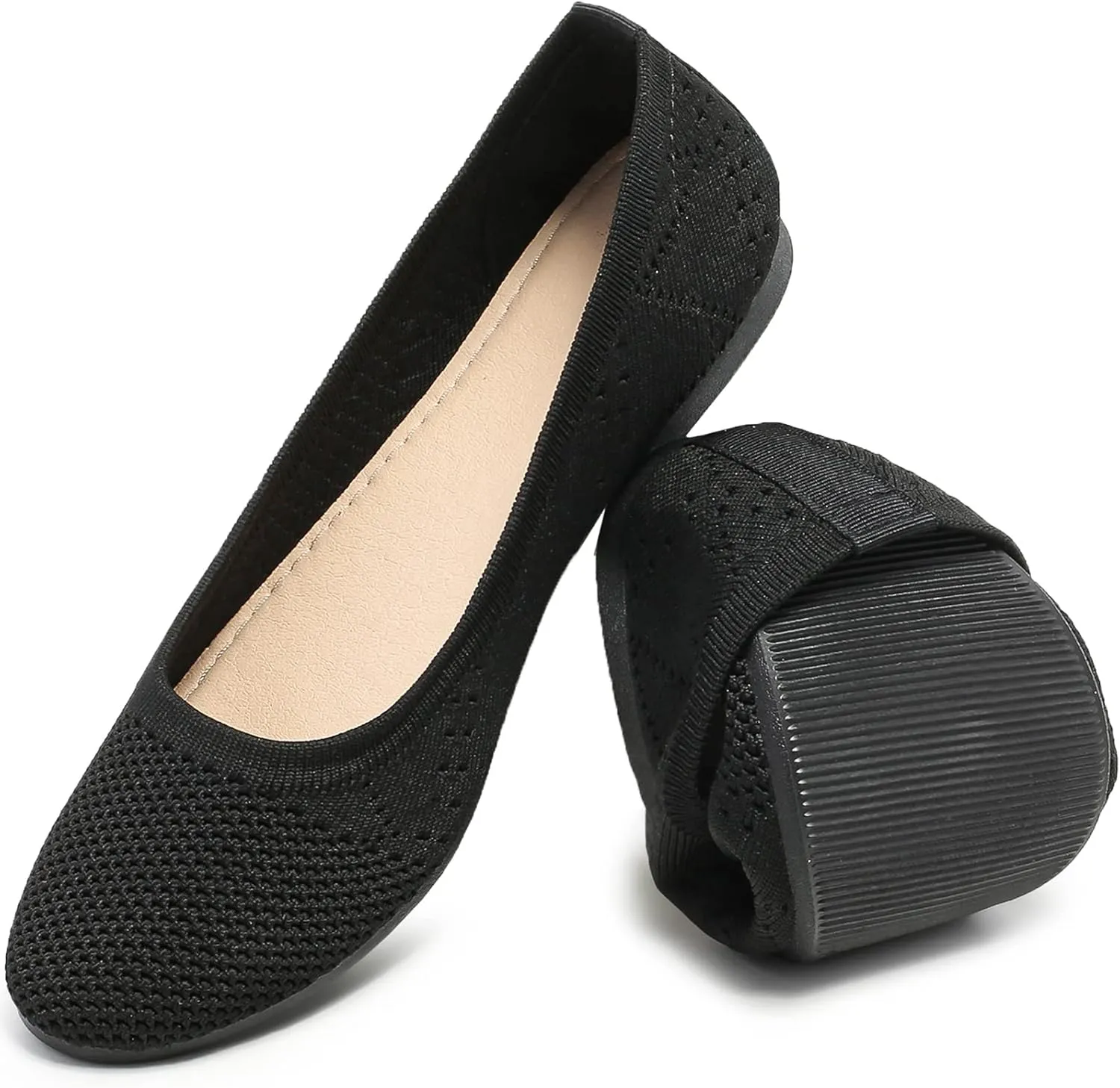 HEAWISH Comfortable Round Toe Flats Shoes Women, Slip On Ballet Flats for Women, Casual Women's Flats for Walking