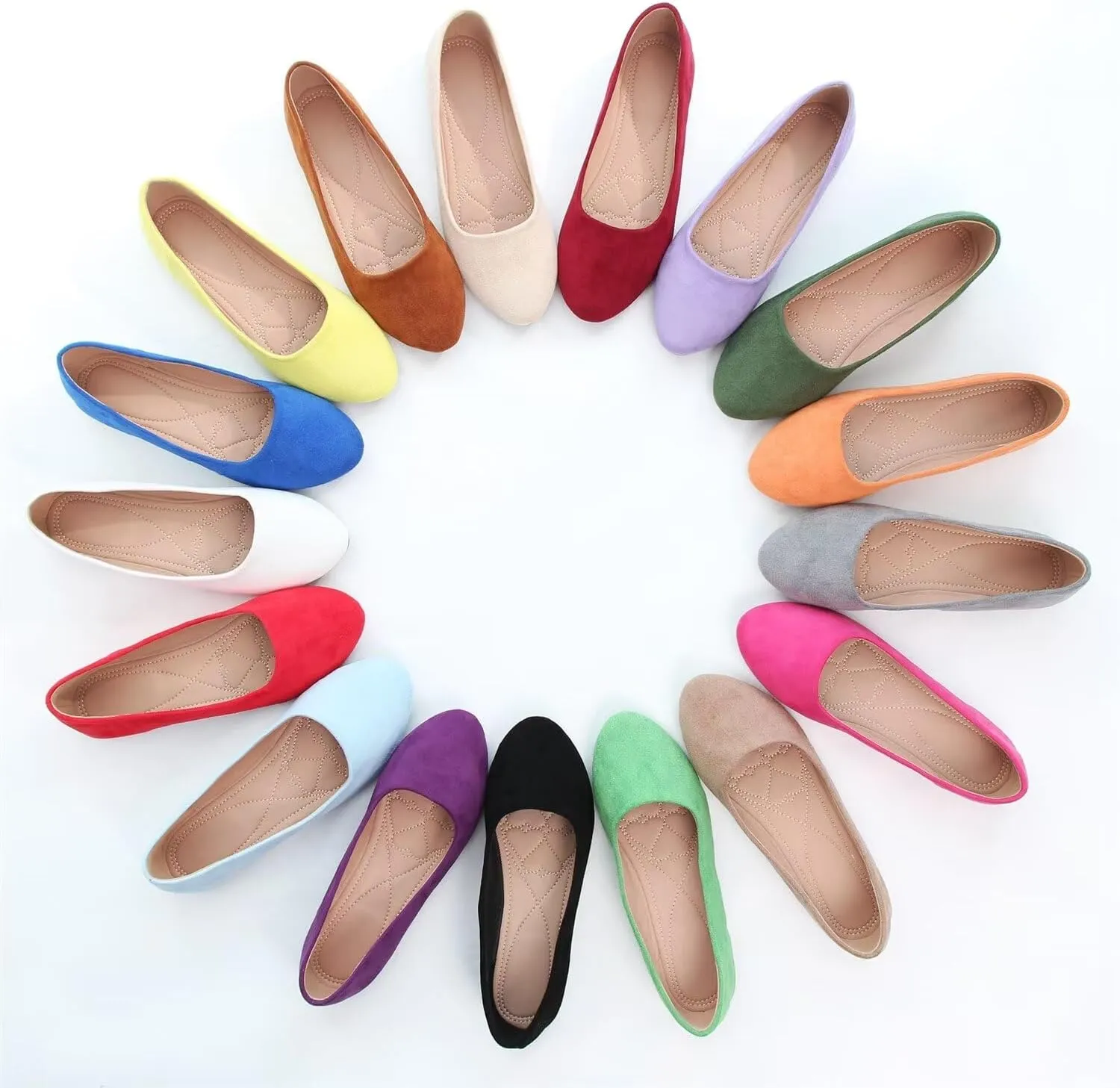 Hee grand Flats for Women Dressy Pointy Toe Ballet Flats Lightweight Foldable Slip on Loafers Soft Leather Comfortable Work Flats