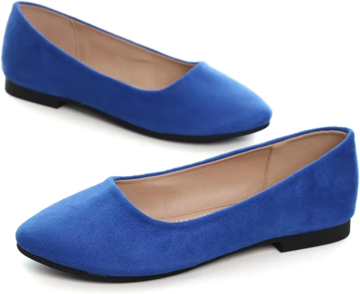 Hee grand Flats for Women Dressy Pointy Toe Ballet Flats Lightweight Foldable Slip on Loafers Soft Leather Comfortable Work Flats