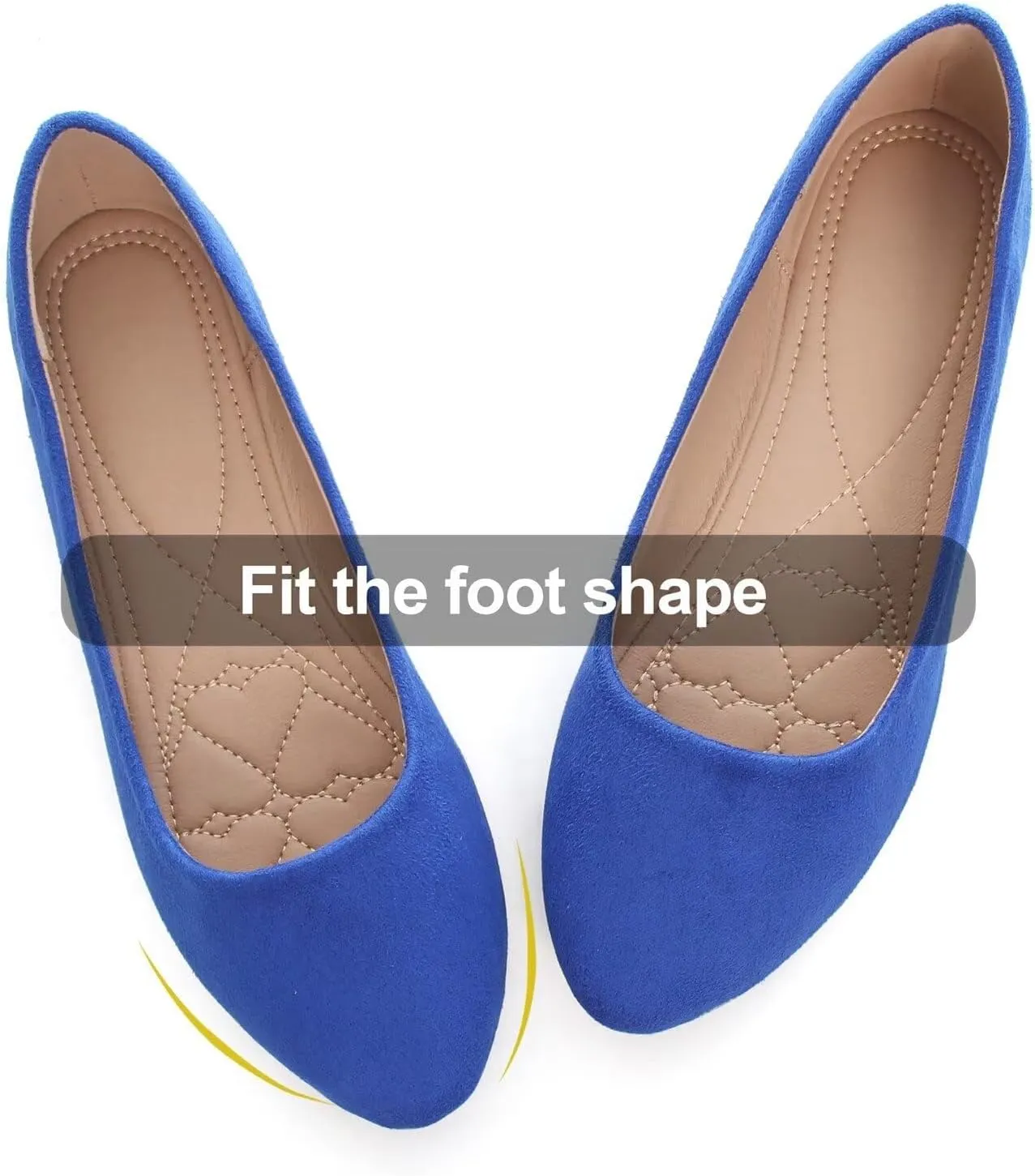 Hee grand Flats for Women Dressy Pointy Toe Ballet Flats Lightweight Foldable Slip on Loafers Soft Leather Comfortable Work Flats