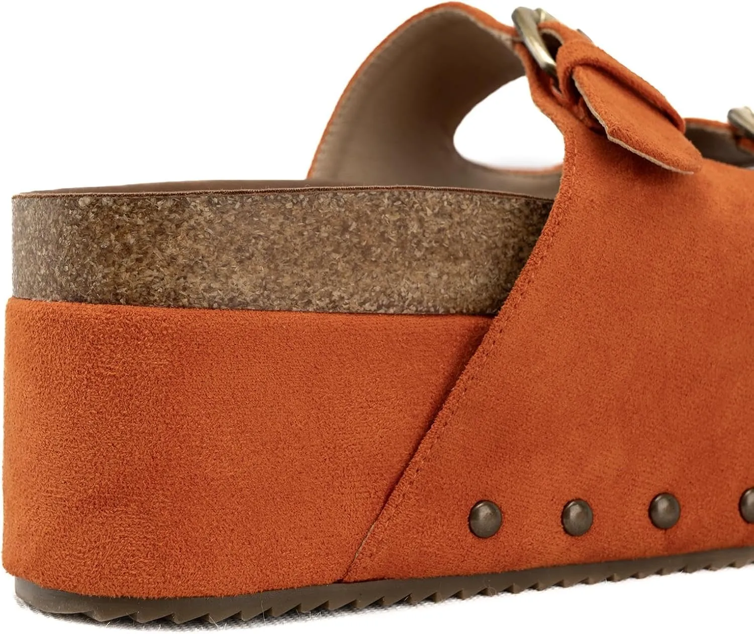 heelchic Platform Sandals Women, Chunky Platform Wedges with Arch Support, Big Buckle Casual Open Toe Slide Sandals
