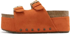 heelchic Platform Sandals Women, Chunky Platform Wedges with Arch Support, Big Buckle Casual Open Toe Slide Sandals