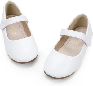 Hehainom Toddler Girls Flats Mary Jane Flower Girl Dress Shoes School Wedding Party Shoes