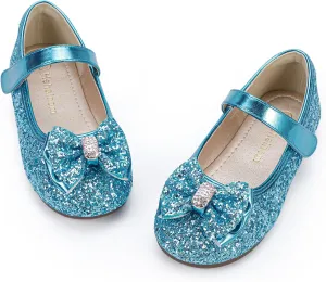 Hehainom Toddler Girls Flats Mary Jane Flower Girl Dress Shoes School Wedding Party Shoes