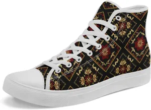 High Top Sneakers for Women Men Canvas Shoes Lightweight Printed Lace Up Fashion Casual Walking Shoes Street Footwear