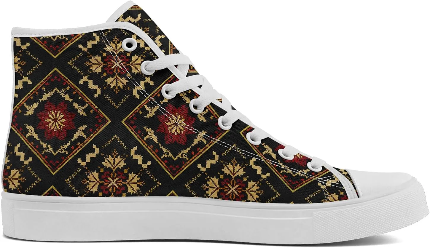 High Top Sneakers for Women Men Canvas Shoes Lightweight Printed Lace Up Fashion Casual Walking Shoes Street Footwear