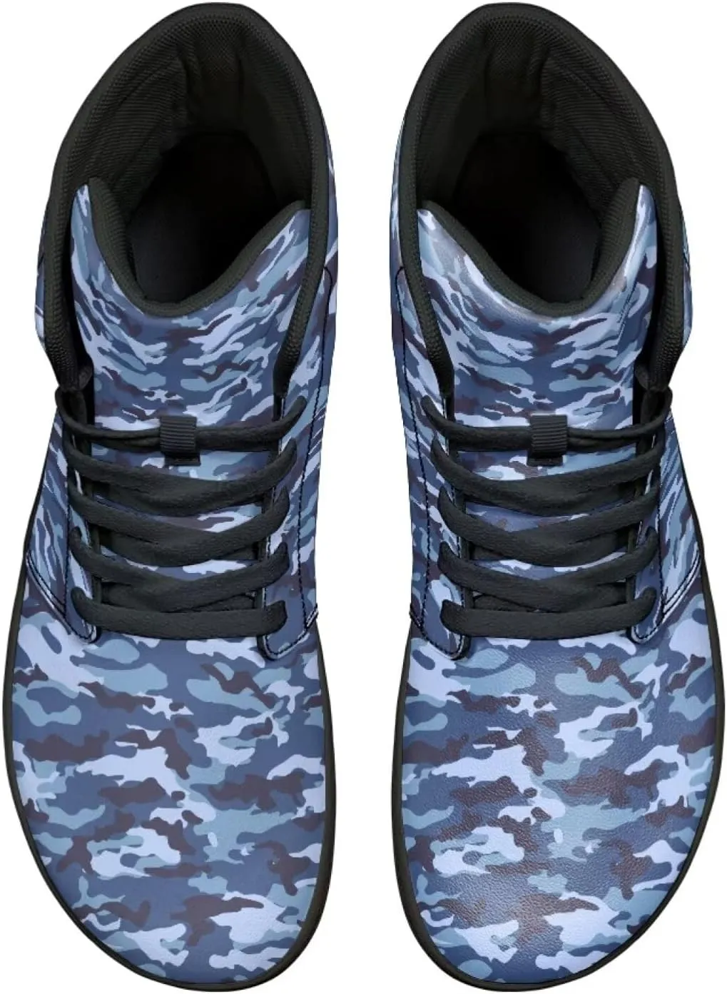 Howilath Camo Print Barefoot Running Shoes High Top Sneakers, Anti-Skid Zero Drop Sneaker Minimalist Shoes