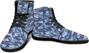Howilath Camo Print Barefoot Running Shoes High Top Sneakers, Anti-Skid Zero Drop Sneaker Minimalist Shoes